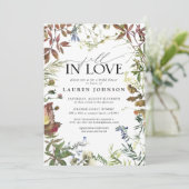 Herfst In Liefde Waterverf Wildflower Vrijgezellen Kaart (Staand voorkant)