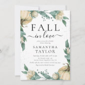 'Herfst in liefde' White Pumpkin-Vrijgezellenfeest Kaart (Voorkant)