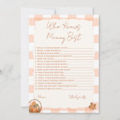 Herfst in liefde Wie kent mama het beste Baby show Kaart (Voorkant)