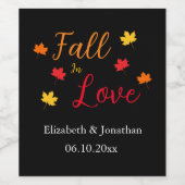 Herfst in liefde wijn etiket (Enkel label)