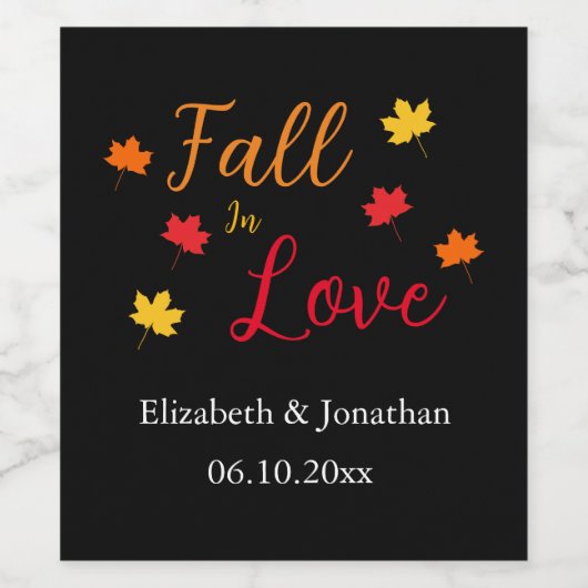 Herfst in liefde wijn etiket (Enkel label)