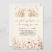 Herfst in liefde Wildbloemen Beige Boho Vrijgezell Kaart (Voorkant)