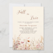 Herfst in liefde Wildbloemen Beige Boho Vrijgezell Kaart (Voorkant)