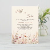 Herfst in liefde Wildbloemen Beige Boho Vrijgezell Kaart (Staand voorkant)