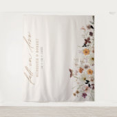 Herfst in Liefde Wildbloemen Bruiloft Foto Achterg Wandkleed (Voorkant)