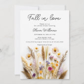 Herfst in liefde wilde bloemen bruids doucheuitnod kaart (Voorkant)