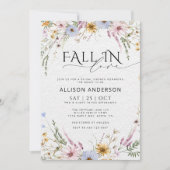 Herfst in liefde wilde bloemen bruids doucheuitnod kaart (Voorkant)