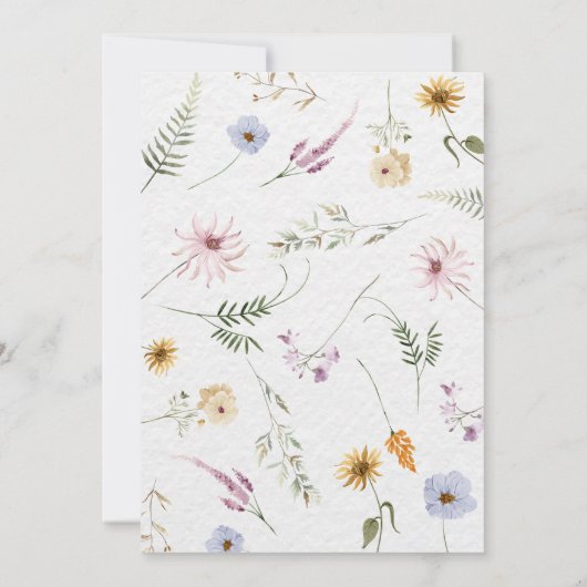 Herfst in liefde wilde bloemen bruids doucheuitnod kaart (Achterkant)