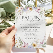 Herfst in liefde wilde bloemen bruids doucheuitnod kaart