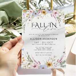 Herfst in liefde wilde bloemen bruids doucheuitnod kaart