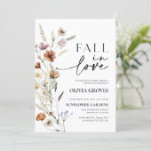 Herfst in Liefde Wildflower Bruids Douche Uitnodig Kaart (Staand voorkant)