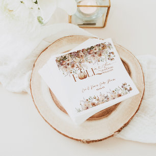 Herfst in liefde Wildflower Rustiek Baby shower Servet