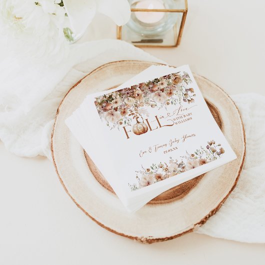 Herfst in liefde Wildflower Rustiek Baby shower Servet