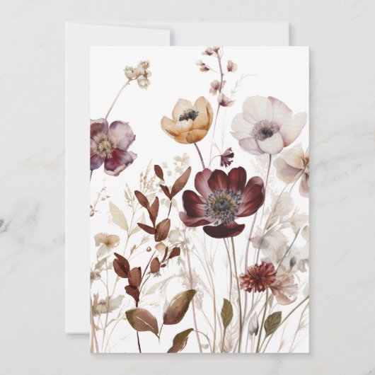 Herfst in Liefde Wildflower Vrijgezellenfeest Kaart (Achterkant)