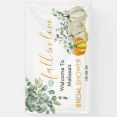 herfst in liefde wit pompoen groen vrijgezellenfee spandoek (Verticaal)