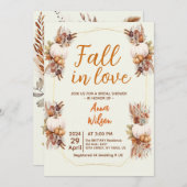 herfst in liefde wit pompoen pampas vrijgezellenfe kaart (Voorkant / Achterkant)