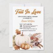 herfst in liefde wit pompoen pampas vrijgezellenfe kaart (Voorkant)