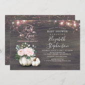 Herfst in Liefde Wit Pompoen Rustiek Baby shower I Kaart (Voorkant / Achterkant)