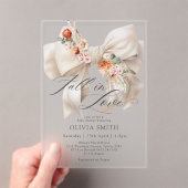 Herfst in Liefde Witte Boog Bloemen Baby shower Acryl Uitnodigingen (Insitu (Draagbaar))