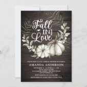 Herfst in Liefde Witte Pompoen Sage Wood Vrijgezel Kaart (Voorkant)