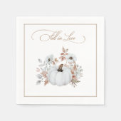 Herfst in Liefde Witte Pompoen Servet (Voorkant)