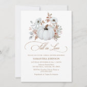 Herfst in Liefde Witte Pompoen Vrijgezellenfeest Kaart (Voorkant)