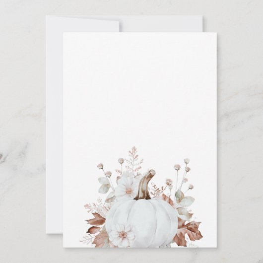 Herfst in Liefde Witte Pompoen Vrijgezellenfeest Kaart (Achterkant)