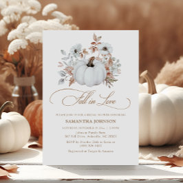 Herfst in Liefde Witte Pompoen Vrijgezellenfeest Kaart