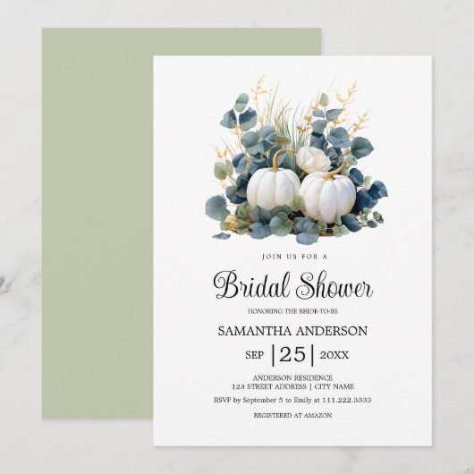 Herfst in liefde Witte pompoenen herfst Vrijgezell Kaart (Voorkant / Achterkant)