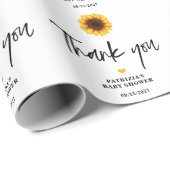 Herfst in Liefde Zonnebloem Baby shower Cadeaupapier (Rol Hoek)