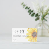 Herfst in Liefde Zonnebloem Baby shower Luier Raff Informatiekaartje (Staand voorkant)