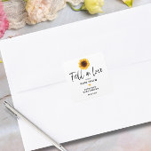 Herfst in Liefde Zonnebloem Baby shower Vierkante Sticker