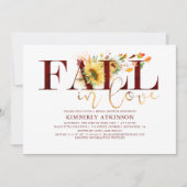 Herfst in Liefde Zonnebloem Bourgondië Chic Vrijge Kaart (Voorkant)