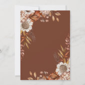 Herfst in Liefde Zonnebloem Engagement Party Boho Kaart (Achterkant)