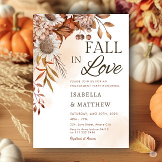 Herfst in Liefde Zonnebloem Engagement Party Boho  Kaart