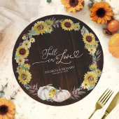 Herfst in Liefde Zonnebloem Pompoen bruiloft Papieren Bordje