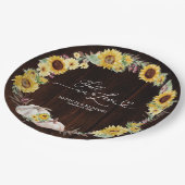 Herfst in Liefde Zonnebloem Pompoen bruiloft Papieren Bordje (Gekanteld)