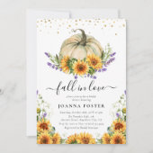 Herfst in Liefde 'Zonnebloem Pompoen Herfst Vrijge Kaart (Voorkant)