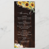 Herfst in Liefde Zonnebloem Pompoen Trouwmenu Kaar Menu (Voorkant)