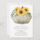 Herfst in Liefde Zonnebloemen Bruids Douche Uitnod Kaart (Voorkant)