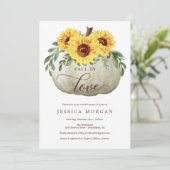 Herfst in Liefde Zonnebloemen Bruids Douche Uitnod Kaart (Staand voorkant)