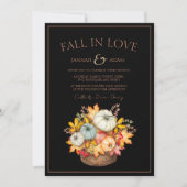 Herfst in liefde zwart herfst Herfst pompoenen bru Kaart (Voorkant)