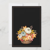 Herfst in liefde zwart herfst Herfst pompoenen bru Kaart (Achterkant)