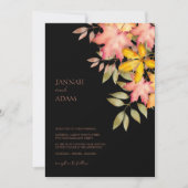 Herfst in liefde zwarte Herfst herfstbladeren brui Kaart (Voorkant)