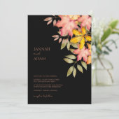 Herfst in liefde zwarte Herfst herfstbladeren brui Kaart (Staand voorkant)