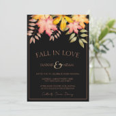 Herfst in liefde zwarte Herfst herfstbladeren brui Kaart (Staand voorkant)