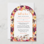 Herfst in liefdesherfst Floral Gold Arch Wedding Kaart (Voorkant)