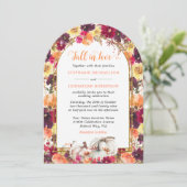 Herfst in liefdesherfst Floral Gold Arch Wedding Kaart (Staand voorkant)