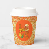 Herfst in liefdesherfst Kleur aanpassen Papieren Bekers (Voorkant)