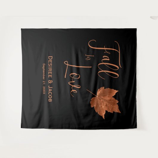 Herfst in liefdesherfst koper zwarte Rustic-terugv Wandkleed (Voorkant (horizontaal))